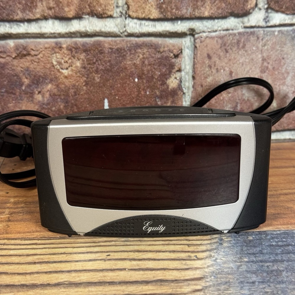 Vintage Equity Digital Alarm Clock Large Red Display Tested Battery Back‎ Up